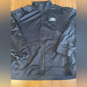 Black Dri Fit Bud Light Embroidered Chest Full Zip Fleece Lined Jacket XL